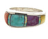 Sterling Silver Multicolor Inlay Ring Size 6 YS58756